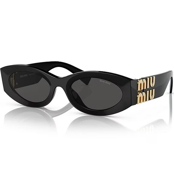 Miu Miu Oval Sunglasses Black - Picture 1 of 7